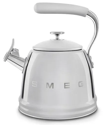 Чайник со свистком SMEG WKF01SS, нержавеющая сталь (хромированный) фото в интернет-магазине «Mebelex»