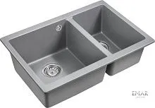 23 592 руб., Мойка кухонная кварцевая EMAR EMQ-2665.PL Алмаз