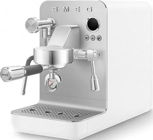 Рожковая эспрессо кофемашина SMEG EMC02WHMEU, белый матовый фото в интернет-магазине «Mebelex»