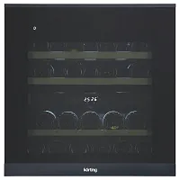 101 990 руб., Винный шкаф встраиваемый KORTING KFW 604 DB GXN, 30 бутылок, черный+черная нерж.сталь
