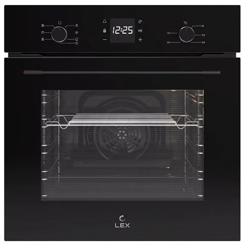 Шкаф духовой электрический LEX EDM 076 BBL черное стекло фото в интернет-магазине «Mebelex»