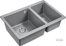 23 592 руб., Мойка кухонная кварцевая EMAR EMQ-2665.PL Алмаз