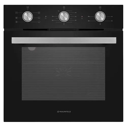 Шкаф духовой электрический MAUNFELD AEOF6060G1 черный фурнитура нерж.сталь фото в интернет-магазине «Mebelex»