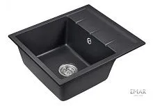 16 712 руб., Мойка кухонная кварцевая EMAR EMQ-1580.Q Оникс