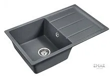 19 634 руб., Мойка кухонная кварцевая EMAR EMQ-1800.Q Антрацит