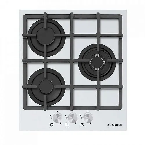 Газовая панель MAUNFELD EGHG.43.33CW/G белое стекло фото в интернет-магазине «Mebelex»