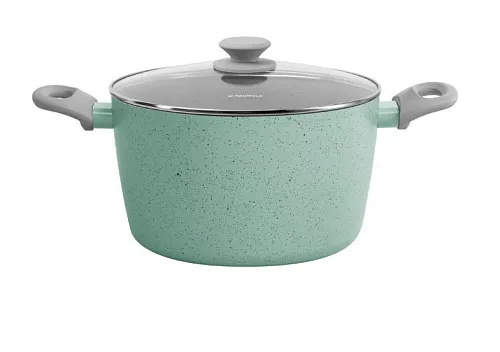 Кастрюля MAUNFELD HELGA MCS57FA05FS со стеклянной крышкой, 24 см, 5,7 л., фисташковый фото в интернет-магазине «Mebelex»