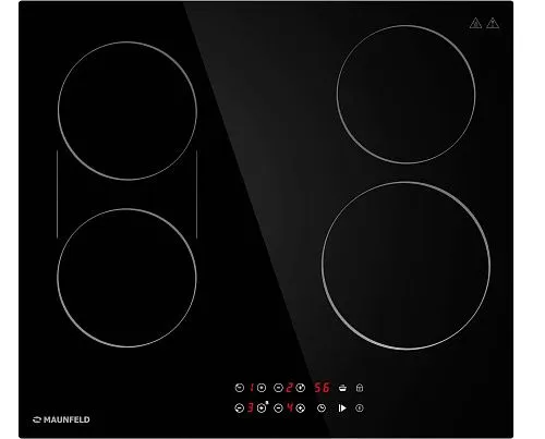 Варочная панель стеклокерамическая MAUNFELD CVCE594BDBK черное стекло фото в интернет-магазине «Mebelex»