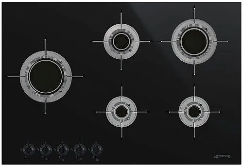 Варочная панель газовая SMEG PVL675LCN Черная стеклокерамика фото в интернет-магазине «Mebelex»