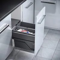 32 960 руб., AS Euro Cargo 45. Выдвижная система с Soft-Control в шкаф под мойку с 2 контейнерами 17л и 21л. Стац