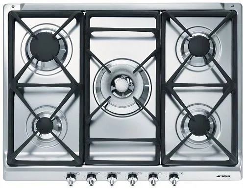 Варочная панель газовая SMEG SE70SGH-5 Нержавеющая сталь фото в интернет-магазине «Mebelex»
