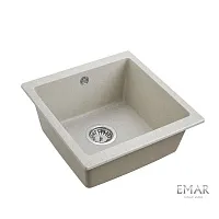 18 070 руб., Мойка кухонная кварцевая EMAR EMQ-1455.P Барит