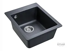 12 080 руб., Мойка кухонная кварцевая EMAR EMQ-1415.Q Оникс