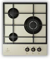 20 490 руб., Панель варочная газовая LEX GVG 431C IV (слоновая кость стекло, чугунные решетки, фурнитура полир)