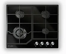 20 990 руб., Панель варочная газовая LEX GVG 640-1 BL (черное стекло, чугунные решетки)