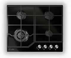 Панель варочная газовая LEX GVG 640-1 BL (черное стекло, чугунные решетки)