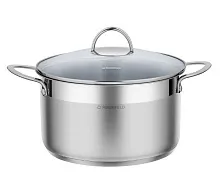 4 190 руб., Кастрюля MAUNFELD GERDA MCS58S07  со стеклянной крышкой, 24 см, 5,8 л., нерж. сталь