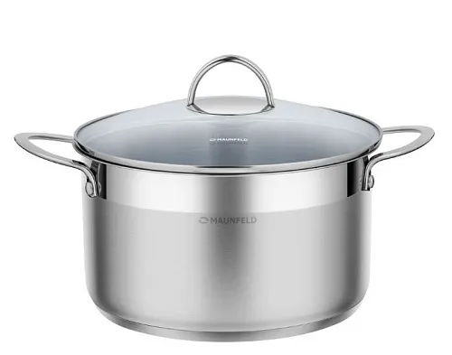 Кастрюля MAUNFELD GERDA MCS58S07  со стеклянной крышкой, 24 см, 5,8 л., нерж. сталь фото в интернет-магазине «Mebelex»
