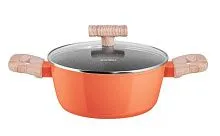 3 190 руб., Кастрюля MAUNFELD MARTA MCS22FA06CL со стеклянной крышкой, 20 см, 2,2 л., коралловый