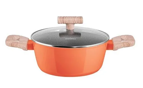 Кастрюля MAUNFELD MARTA MCS22FA06CL со стеклянной крышкой, 20 см, 2,2 л., коралловый фото в интернет-магазине «Mebelex»