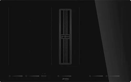 Индукционная варочная панель SMEG HOBD682D2 со встроенной вытяжкой, черный фото в интернет-магазине «Mebelex»