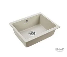 23 526 руб., Мойка кухонная кварцевая EMAR EMQ-1555.P Барит
