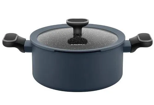 Кастрюля MAUNFELD FRIDA MCS47FA02DG со стеклянной крышкой, 24 см, 4,7 л,, графитовый фото в интернет-магазине «Mebelex»