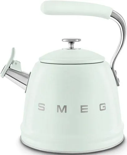 Чайник со свистком SMEG WKF01PG, пастельный зелёный фото в интернет-магазине «Mebelex»
