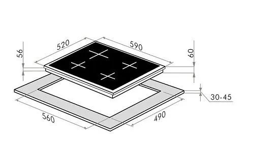 Панель варочная индукционная MAUNFELD AVI594FBK черное стекло фото в интернет-магазине «Mebelex»