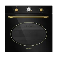 42 490 руб., Шкаф духовой электрический MAUNFELD EOEFG.566RBG.RT черное стекло + матовое золото