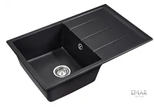 19 634 руб., Мойка кухонная кварцевая EMAR EMQ-1800.Q Оникс