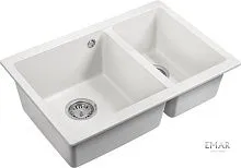 24 647 руб., Мойка кухонная кварцевая EMAR EMQ-2665.PL Агат