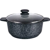 4 290 руб., Кастрюля MAUNFELD GRETA MF24GRTT01CR из литого алюминия со стеклянной крышкой, 24 см, 4 л