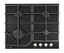 16 590 руб., Панель варочная газовая LEX GVG 642 BL (Черное стекло, чугунные решетки)