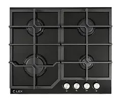 Варочная панель газовая LEX GVG 642 BL (Черное стекло, чугунные решетки)
