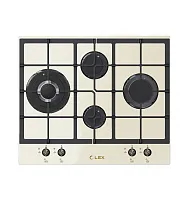 25 390 руб., Панель варочная газовая LEX GVG 6043C IV LIGHT (Белый Антик, чугунные решетки)
