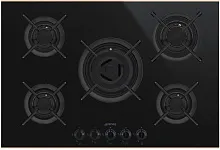 193 160 руб., Варочная панель газовая SMEG PV675CNR Черная стеклокерамика
