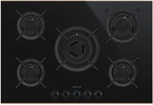 Варочная панель газовая SMEG PV675CNR Черная стеклокерамика фото в интернет-магазине «Mebelex»