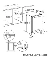 103 490 руб., Шкаф винный встраивамый / отдельно стоящий MAUNFELD MBWC-135D46