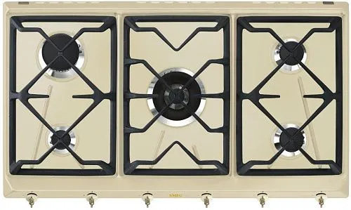 Варочная панель газовая SMEG SRV896POGH Кремовый фото в интернет-магазине «Mebelex»