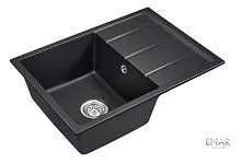 18 348 руб., Мойка кухонная кварцевая EMAR EMQ-1700.Q Оникс