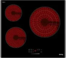 24 990 руб., Панель варочная стеклокерамика KORTING HK 6351 B3 черный