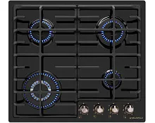 27 490 руб., Панель варочная газовая MAUNFELD EGHE.64.63CB.R/G эмаль, черный