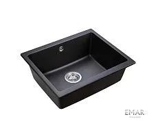 23 526 руб., Мойка кухонная кварцевая EMAR EMQ-1555.P Морион