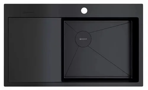 Мойка кухонная OMOIKIRI Akisame 86-R Side чаша справа, смещенный слив фото в интернет-магазине «Mebelex»