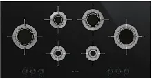 339 990 руб., Варочная панель газовая SMEG PVL6106CN Черная стеклокерамика