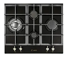 24 290 руб., Панель варочная газовая LEX GVG 643C BL (черное стекло, чугунные решетки)