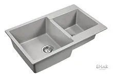 22 785 руб., Мойка кухонная кварцевая EMAR EMQ-2800.Q Барит