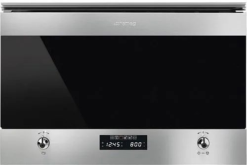 Встраиваемая микроволновая печь SMEG MP322X1, нержавеющая сталь/ черное стекло фото в интернет-магазине «Mebelex»