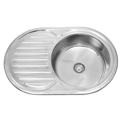 Кухонная мойка SinkLight ECO 7750 универсальная без отв. под смеситель фото в интернет-магазине «Mebelex»